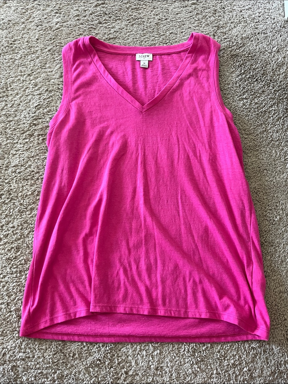 J. Crew Bright Hot Pink V-Neck Sleeveless Tank